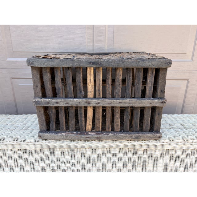 Early 20th-Century French J. Damoy Wicker Wine Crate For Sale - Image 15 of 17
