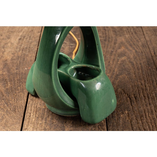 Mid 20th Century Mid Century Modern Green Ceramic Teardrop Table Lamp For Sale In Chicago - Image 6 of 9