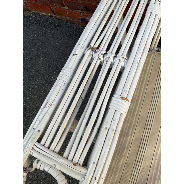 Off-white 1940s Rattan Couch And Chaise Lounge- A Pair For Sale - Image 8 of 12