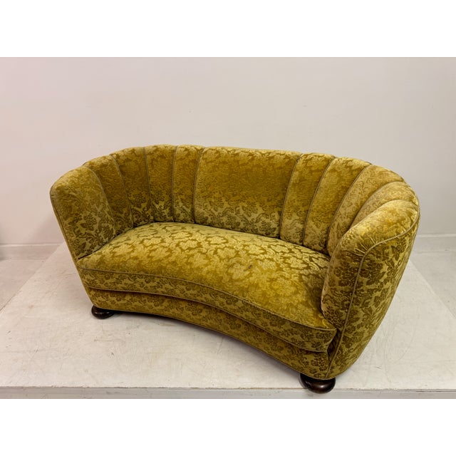 Wood Vintage Danish Curved Banana Sofa, 1930s For Sale - Image 7 of 13