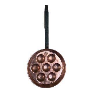 Dutch Copper Pan With Forged Iron Handle, C. 1900 For Sale