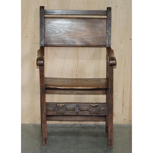 Stunning antique Circa 1780-1820 Provincial carver armchair in Fruitwood and Elm A super decorative and ornately hand...