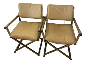 Pair of Vintage Director's Chairs in the Style of Milo Baughman