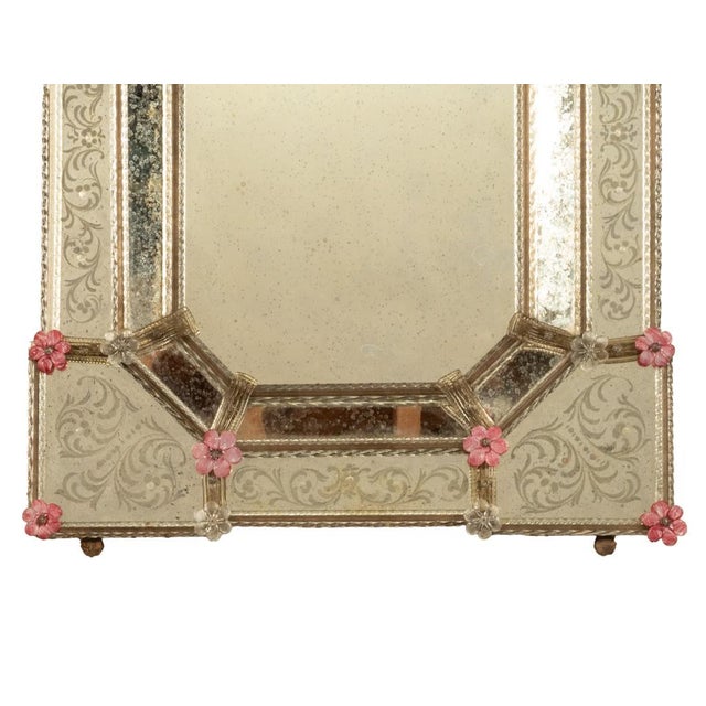 Antique Style Italian Handmade Murano Venetian Etched Glass Mirror Fratelli Tosi For Sale - Image 10 of 11