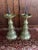 Brass Mid 20th Century Colonial Williamsburg Solid Brass Pricket Holders & Extra Large Glass Hurricanes - a Pair For Sale - Image 8 of 12