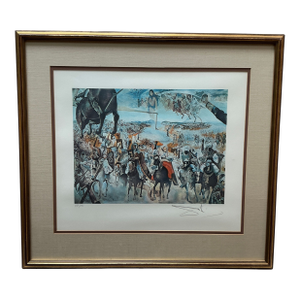 Salvador Dali "The Battle of Tetuan" Signed Numbered Lithograph With Coa Receipt