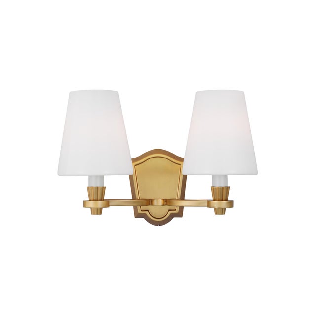 Alexa Hampton by Visual Comfort Studio Paisley Medium Vanity, Burnished Brass For Sale In Greenville, SC - Image 6 of 9