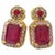 Bochic "Orient" Vintage Ruby & Multi Diamond Earrings Set In 18K Gold & Silver For Sale - Image 10 of 18
