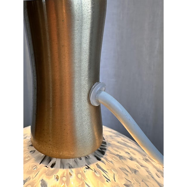 Metal Murano Glass Table Lamp with Brass Base and Empire Shade by La Murrina, 1970s For Sale - Image 7 of 15