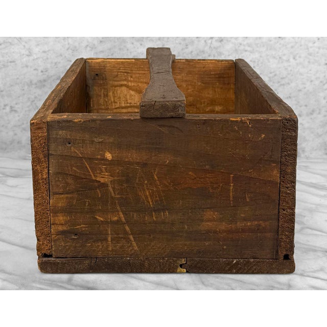 Early 20th Century Antique Farmhouse Machinist Wood Tool Box Caddy For Sale - Image 5 of 11