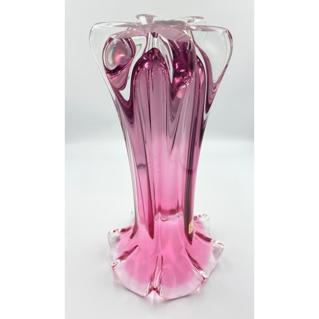 Glass Mid-Century Czech Art Glass Vase, Josef Hospodka, Chřibská (Rubin Glass) 1960s For Sale - Image 7 of 10