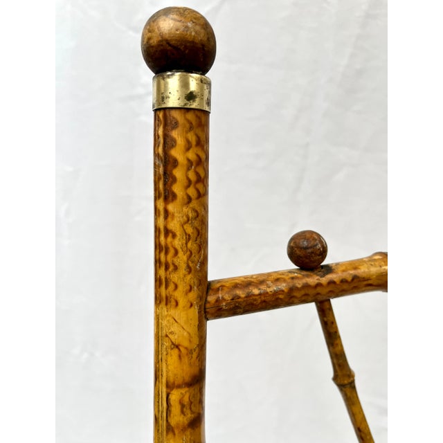 Vintage Scorched Bamboo Folding Floor Easel For Sale In Dallas - Image 6 of 11