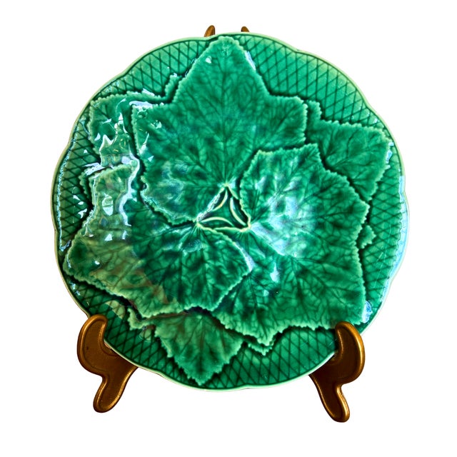 A striking celebration of nature, these sculptural majolica plates by gien capture the lush beauty of overlapping leaves...