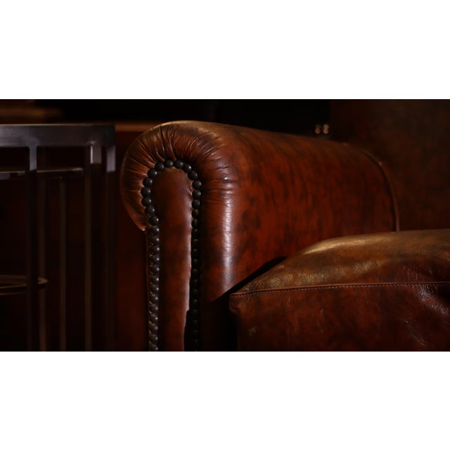 Small Prince 2-Seater Club Sofa in Brompton Tan Leather from Tetrad, 2010s For Sale - Image 4 of 18