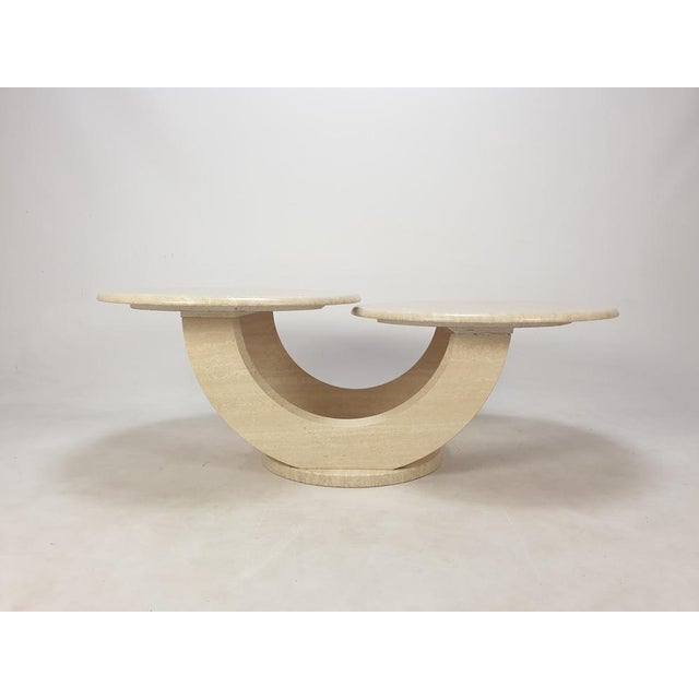 Italian Travertine Coffee Table, 1980s For Sale - Image 6 of 18