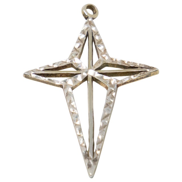 Metal Sterling Christmas Star Ornament For Sale - Image 7 of 7