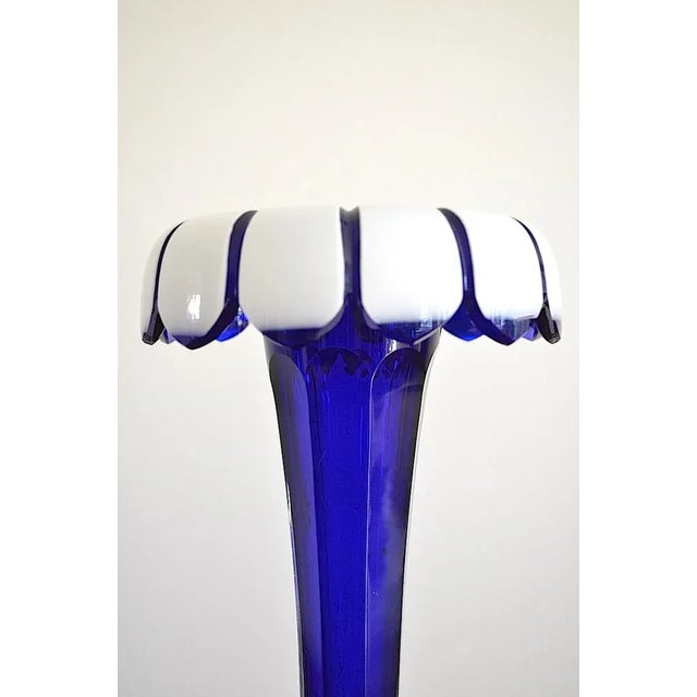 Art Nouveau Scandinavian Blue Glass Vase, Denmark, 1890s For Sale - Image 5 of 7