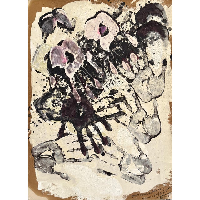 Paper Jan Meyer, Handprint, 1981, Oil on Paper For Sale - Image 7 of 7