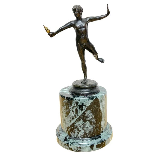 Late 19th Century Diminutive Grand Tour Bronze 'Balancing Faun' on Marble Pedestal - A Pair For Sale - Image 13 of 13