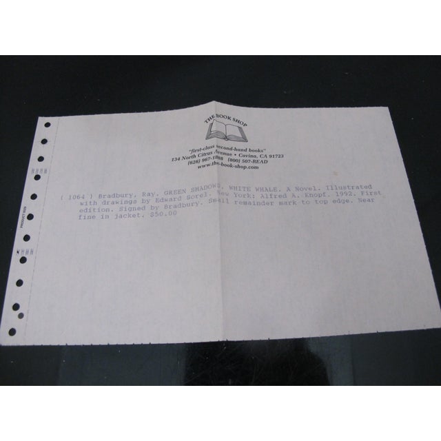 1990s Ray Bradbury Signed 1992 1st Edition Book Green Shadows White Whale For Sale - Image 5 of 8