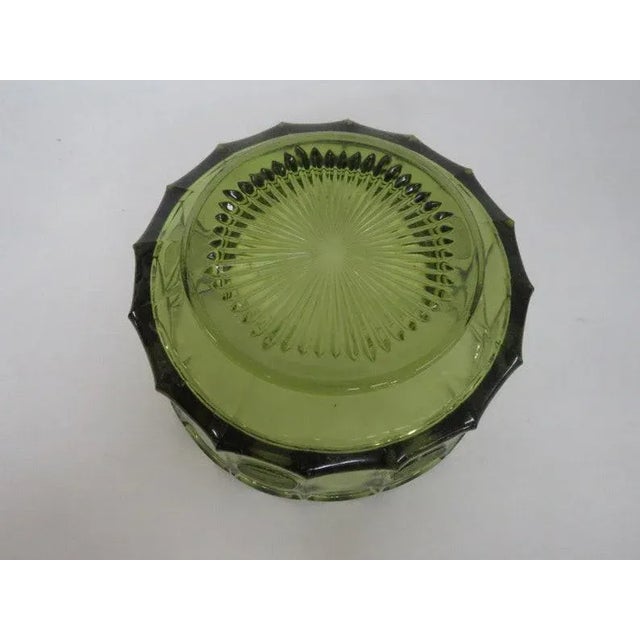 Fostoria Fostoria Coin Glass Green Liberty Bell Scalloped Bowl Dish For Sale - Image 4 of 11