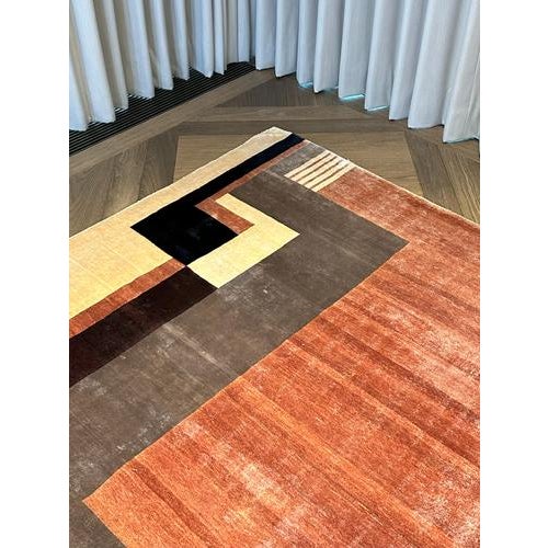 Cream Hand-Knotted Silk Rug in the style of Ivan Da Silva Bruhns for Boccara, France, 2009 For Sale - Image 8 of 10