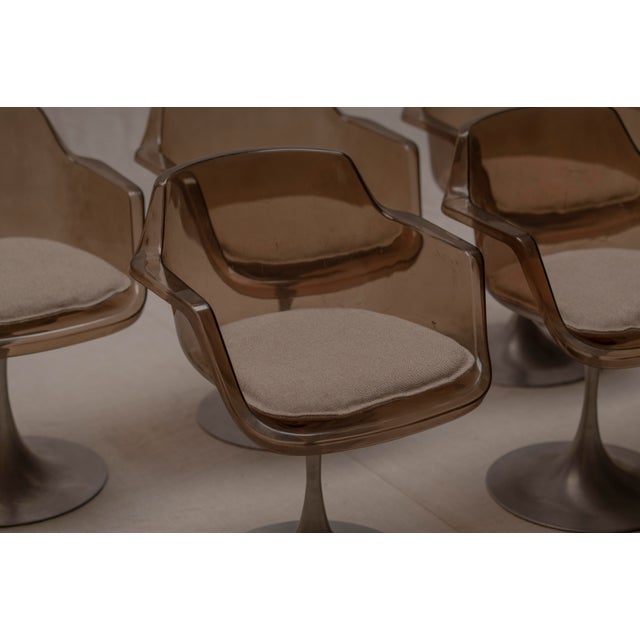 Beige Space Age Dining Chairs, France, 1970s, Set of 6 For Sale - Image 8 of 13