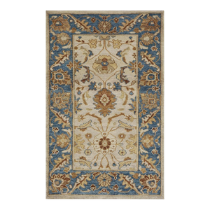 Afghan Wool Sultanabad Masters 3 x 5 Blue, Ivory & Tan Handmade Small Rug #1143296