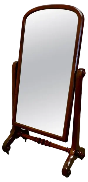 Large Victorian Mahogany Cheval Mirror