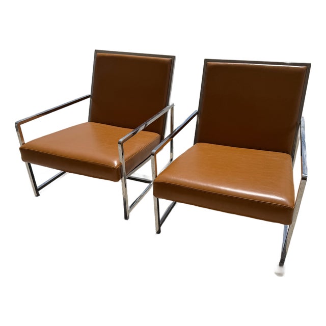 1980s Sleek Modern Lounge Chairs For Sale