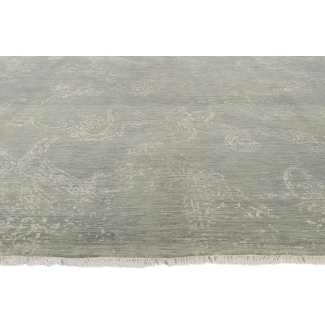 Gray Indian Area Rug - 10'01 X 14'02 For Sale - Image 4 of 11