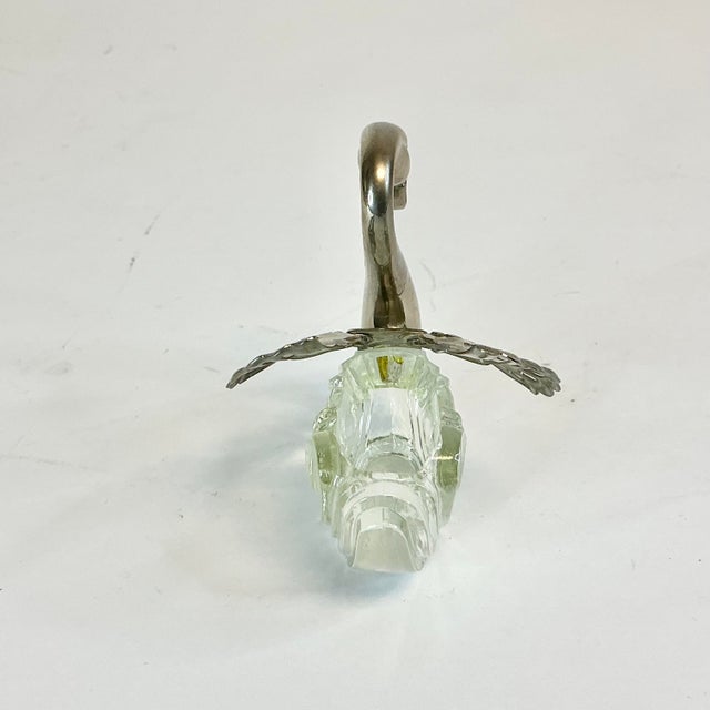 Vintage Coastal Hollywood Regency Swan Salt Cellars, Articulating Wings, Silver Plate - Set of 5. For Sale - Image 9 of 14