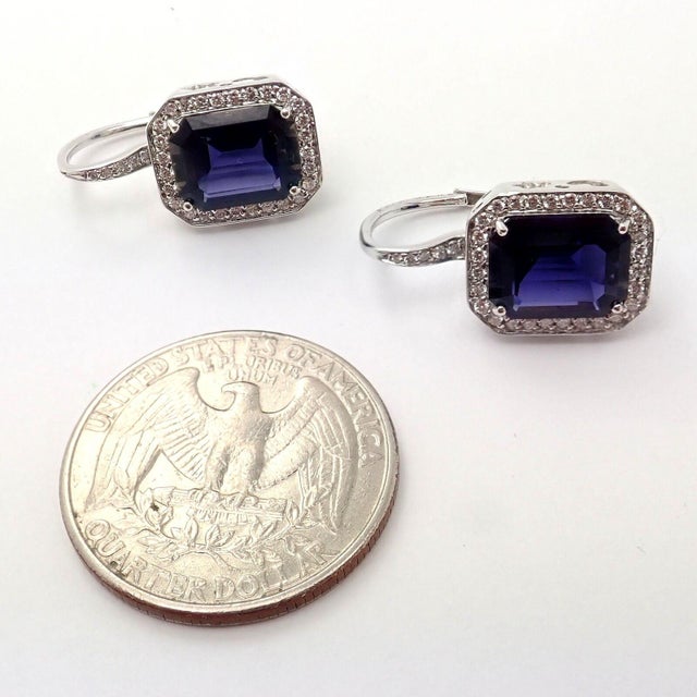 Pasquale Bruni 18k White Gold Iolite Diamond Earrings, Pair For Sale In Philadelphia - Image 6 of 12