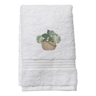 Hydrangea Basket Terry Guest Towel, Embroidered For Sale