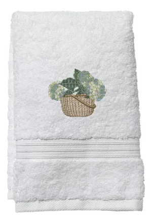 Hydrangea Basket Terry Guest Towel, Embroidered