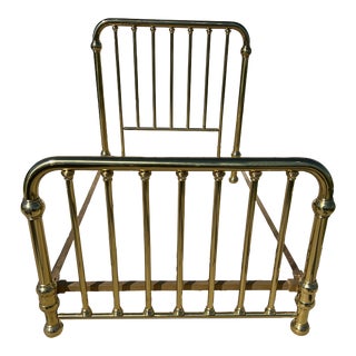 Antique 19th Century Full Size Brass Tubular Bed For Sale