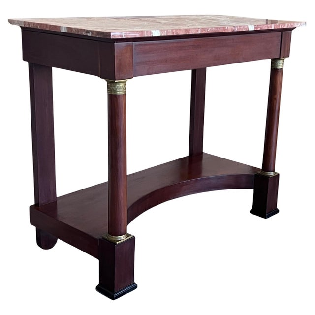 Antique French Empire Fruitwood Console Table with drawer, Early 20th Century For Sale - Image 15 of 18
