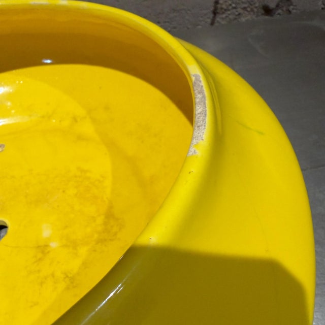 Vintage Mid-Century Modern "Ufo" Style Yellow Ceramic Bowl Planter For Sale - Image 9 of 14