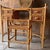 Brown Cane and Bamboo Dressing Table with Oval Mirror and Stool, Set of 2 For Sale - Image 8 of 9