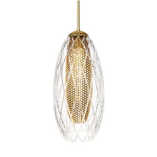 Jil Pendant Lamp in Crystal and Brass by Christophe Perichon For Sale