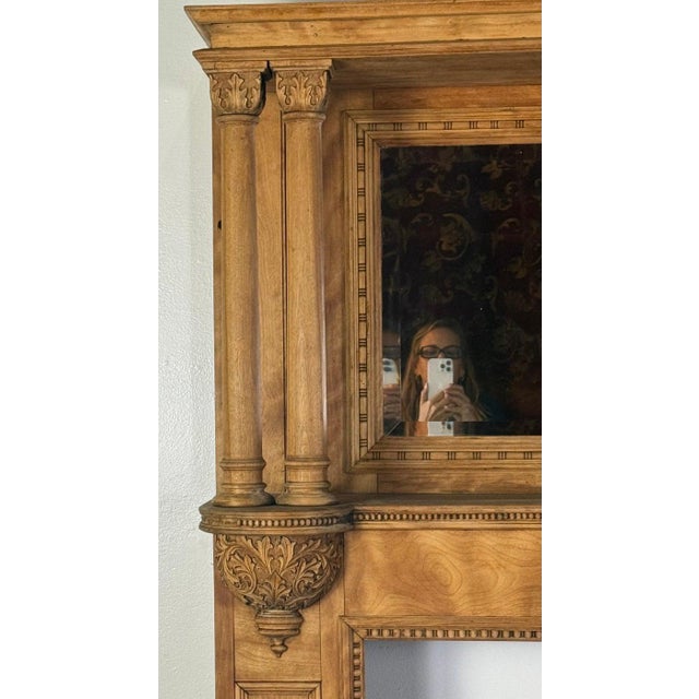 Antique Continental Architectural Wood Fireplace Mantel, 19th Century For Sale - Image 4 of 15