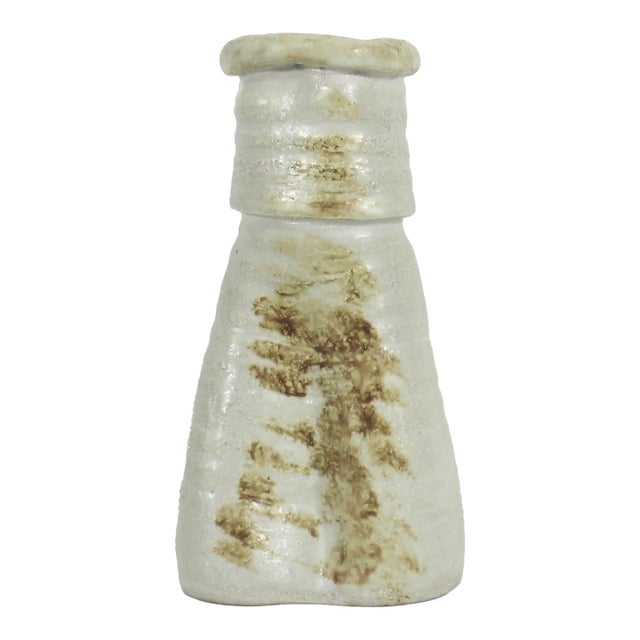 Vintage Organic Studio Pottery Vase For Sale