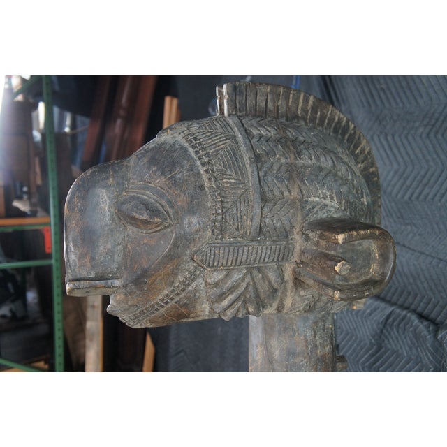 Mid 20th Century Mid 20th Century Monumental Baga Nimba Guinea African Tribal Shoulder Mask Headdress 71" For Sale - Image 5 of 12