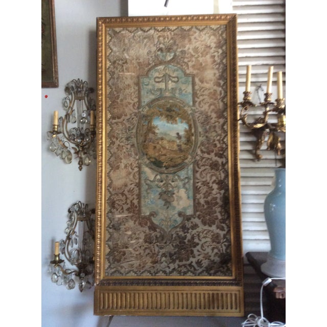 Gold Framed Stump Work Textile For Sale - Image 4 of 4