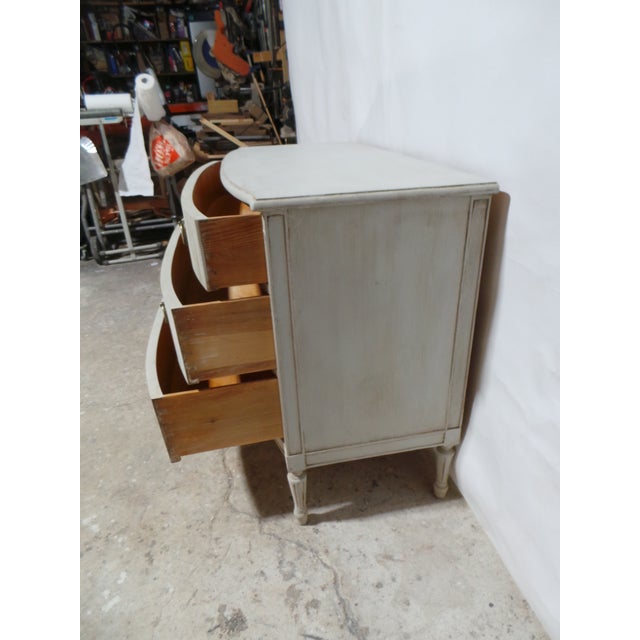 Antique White Swedish Gustavian Style 3 Drawer Chest of Drawers For Sale - Image 8 of 12