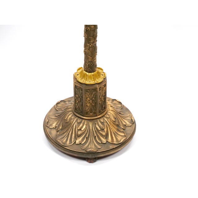 Late 19th Century Gilt-Bronze & Carved Wood Floor Lamp For Sale In New York - Image 6 of 16