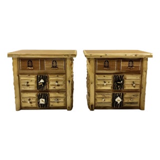 Pair of Aspen Rustic Nightstands For Sale