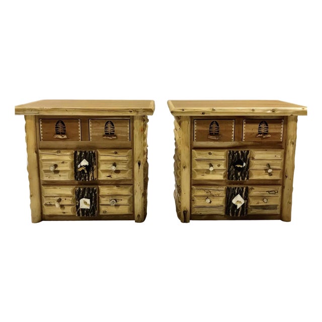 Pair of Aspen Rustic Nightstands For Sale