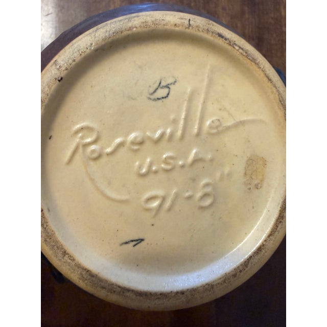 Mid 20th Century Roseville Magnolia Terra Cotta Vase For Sale - Image 5 of 12