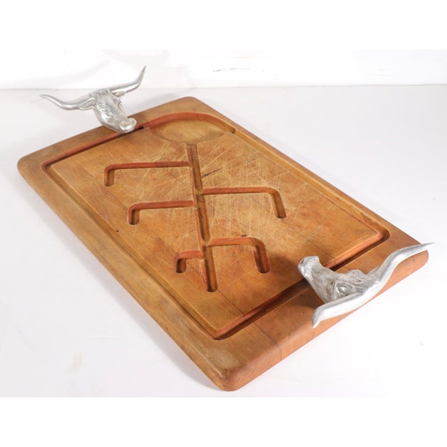 Farmhouse Vintage Bruce Cox Meat Tray With Aluminum Steel Head Handles For Sale - Image 3 of 9